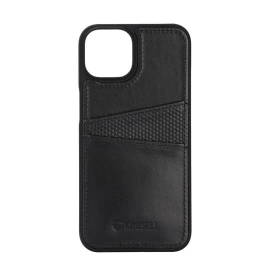 Krusell iPhone 14 Plus Deksel Leather CardCover Svart