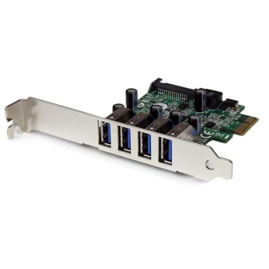 StarTech 4 Port PCI Express PCIe USB 3.0 Card w/ UASP - SATA Power - USB-adapter - PCIe - USB 3.0 x 4 - for P/N: USB3S2ESATA3