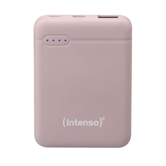 Intenso Powerbank Xs5000 - Strømbank - 5000 Mah - 2.1 A - 2 Utgangskontakter (Usb, 24 Pin Usb-C) - På Kabel: Usb-C - Rosa