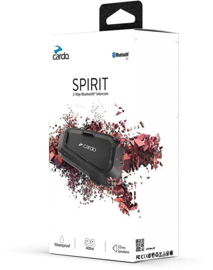 Cardo Spirit, 2 Kanaler, 400 M, Usb Type-C, -20 - 55 °C, Sort, Vanntett