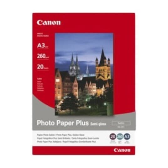 Canon Photo Paper Plus Sg-201 - Halvblank - A3 (297 X 420 Mm) - 260 G/M² - 20 Ark Fotopapir - For I6500, 9100, 9950  Pixma Ix4000, Ix5000, Ix7000, Pro-1, Pro-10, Pro-100