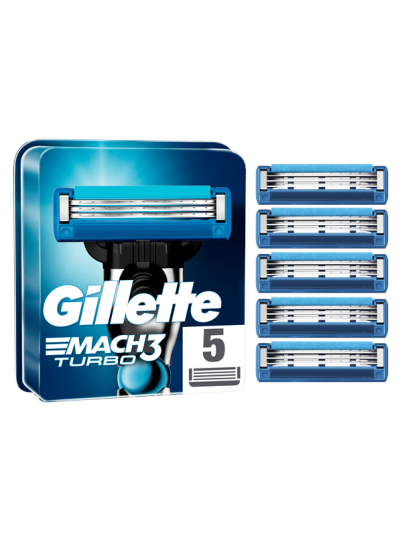 Gillette Mach3 Turbo 5 Stk Bladpakke. Bytt Ut Produktet