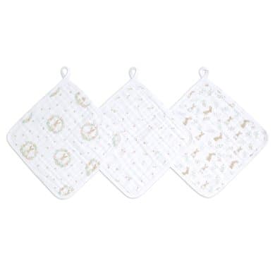 aden +anais™ Musslin Washcloth 3-Pack Blush ing Bunnies