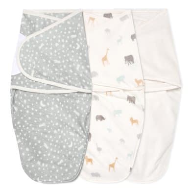 aden + anais™ essential s easy swaddle™ pucksekk 1,5 TOG 3-pack wild prairie Velboa 0-3 måneder