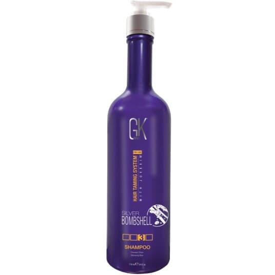 Gk Hair (Global Keratin) Global Keratin, Silver Bombshell, Hårsjampo, For Nøytralisering Av Gule Toner, 710 Ml For Kvinner