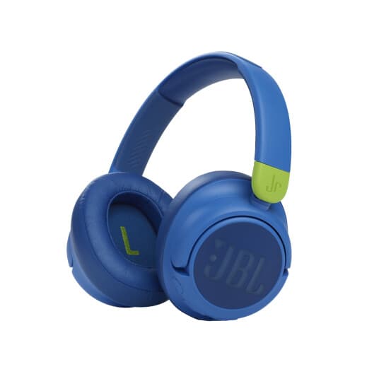 Jbl Jr 460Nc - Hodetelefoner Med Mikrofon - On-Ear - Bluetooth - Trådløs, Kablet - Aktiv Støydemping - 3,5 Mm Jakk - Blå