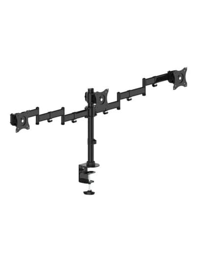 Multibrackets M Deskmount Basic Triple - Monteringssett (Skrivebordsmontering) - For 3 Lcd-Skjermer - Stål, Høyverdig Aluminium - Svart - Skjermstørrelse: 15"-27" - Klemmemonterbar