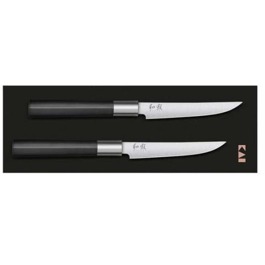 Kai 67S-400, Kniv Sett, Stål, Plast, Sølv, Sort, 12 Cm