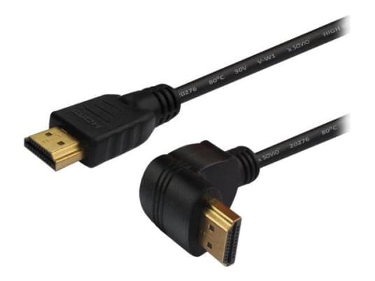 Savio Cl-04 - Hdmi-Kabel Med Ethernet - Hdmi Hann Til Hdmi Hann - 1.5 M - Skjermet - Svart - Vinkelkontakt