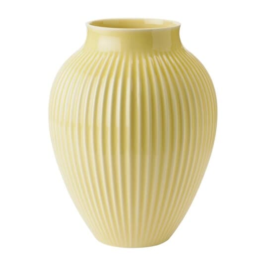 Knabstrup Keramik Knabstrup riflet vase 27 cm Gul