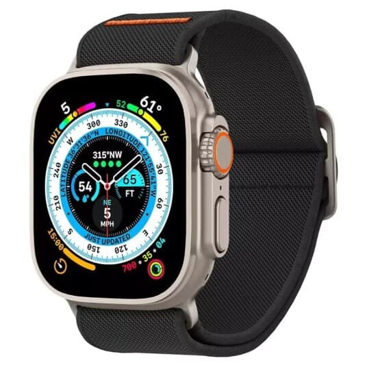 Spigen Amp05983, Klokkereim, Apple, Apple Watch Ultra (49Mm) Apple Watch Series 8 / 7 (45Mm) Apple Watch Series Se / 6 / 5 / 4 (44Mm)..., Stoff, Nylon, Rustfritt Stål, Sinklegering, 12,7 Mm