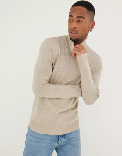 Jack & Jones Jjeemil Knit Roll Neck Noos Strikkegensere Beige