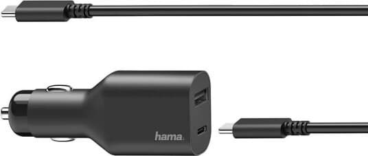 Hama Universal Car Notebook Power Supply Unit - Bilstrømadapter - 12 - 24 V - 70 Watt - Utgangskontakter: 2 - Svart