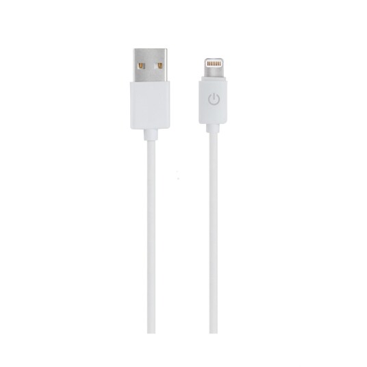 Realpower 255649, 1 M, Lightning, Usb A, Hankjønn, Hankjønn, Hvit