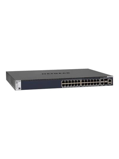 Netgear M4300-28G - Switch - L3 - Styrt - 2 X 10/100/1000/10000 + 2 X 10 Gigabit Sfp+ + 24 X 10/100/1000 - Front Til Bakside-Luftflyt - Rackmonterbar