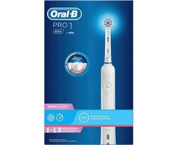 Oral-B 800 Sensitive Clean, Voksen, Blå, Hvit, Batteri, 1 stykker, 2 stykker