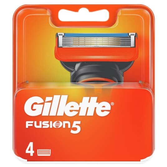 Gillette Fusion - Patron For Påfyllbar Barberhøvel - Hann - 5 Blad (En Pakke 4)