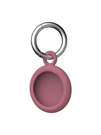 [U] Protective Case For Apple Airtag With Keychain - Dot Dusty Rose - Eske For Sikkerhetsmerke - Silikon - Støvet Rosa - For Apple Airtag