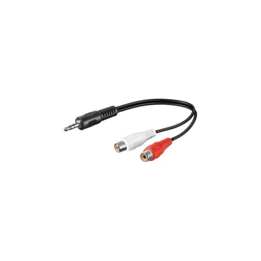 Premiumcord Jack 3,5 Mm - Rca (Cinch) Kabel X2 0,2 M Svart (Kjackcinf02)