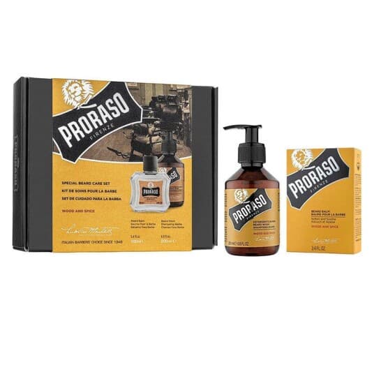 Proraso Proraso Wood & Spice Spesielt Skjeggpleiesett Hårsjampo 200 Ml Gavesett