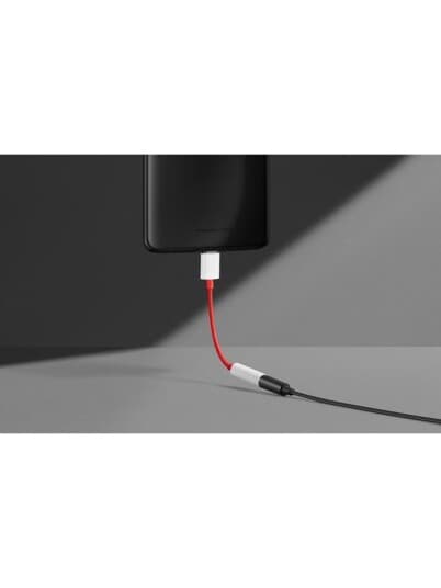 Oneplus - Usb-C Til Hodetelefons-Jakkadapter - 24 Pin Usb-C Hann Til Mini-Phone Stereo 3.5 Mm Hunn - For Oneplus 6T