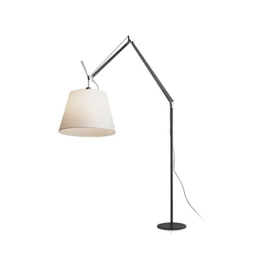 Artemide Tolomeo Mega Gulvlampe Sort Skjerm 42 cm Pergament med Dimmer