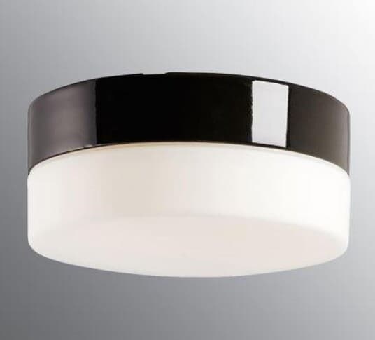 Ifø Opus 200/100 tak/vegg 12W Led 2700K IP44 - Svart/Opal glass - B-vare - Svart / Opal