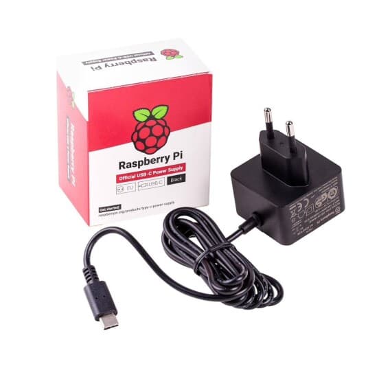 Raspberry Pi - Strømadapter - Ac 100-240 V - 15.3 Watt - Europa - Svart - For Raspberry Pi 4 Model B