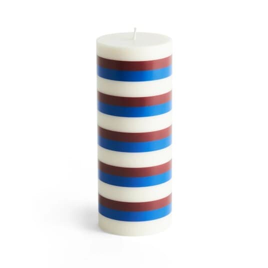 HAY Column Candle kubbelys medium 20 cm Off white-brown-blue