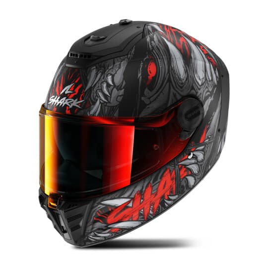 Shark Spartan RS Shaytan Mat Full Face Helmet Black-Anthracite-Red