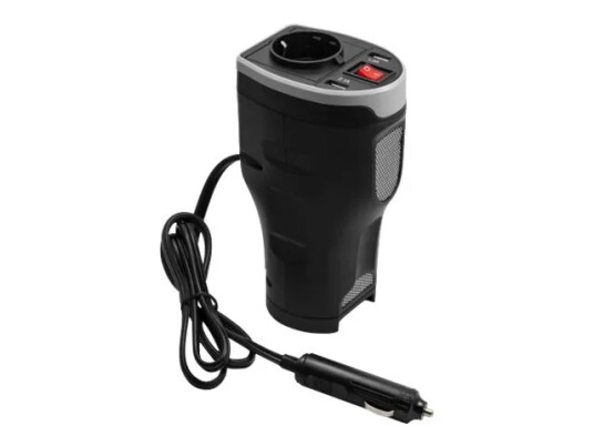 Technaxx - Dc - Ac-Strøminverter + Batterilader - 12 V - 400 Watt - Utgangskontakter: 3