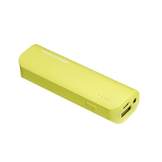 REALPOWER Powerbank PB2600 mAh , Limette grün