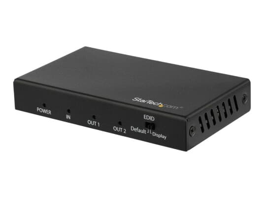 Startech.Com Hdmi Splitter - 2-Port - 4K 60Hz - Hdmi Splitter 1 In 2 Out - 2 Way Hdmi Splitter - Hdmi Port Splitter (St122hd202) - Video/Lyd-Splitter - 2 X Hdmi - Stasjonær - For P/N: St121hd20fxa