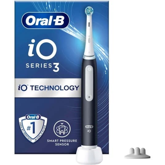 Oral-B Io 3 Matte, Vuxen, Vibrerande Tandborste, Daglig Vård, Gum Omsorg, Känslig, Tandblekning, Svart, Vit, 2 Min, Svart