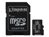 Kingston Canvas Select Plus - Flashminnekort (Microsdxc Til Sd-Adapter Inkludert) - 64 Gb - A1 / Video Class V10 / Uhs Class 1 / Class10 - Microsdxc Uhs-I (En Pakke 3)