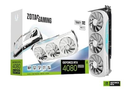 ZOTAC GAMING GeForce RTX 4080 SUPER Trinity OC - White Edition - grafikkort - NVIDIA GeForce RTX 4080 SUPER - 16 GB GDDR6X - PCIe 4.0 x16 - 3 x Displ