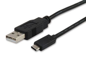 Equip 12888107, 1 M, Usb A, Usb C, Usb 2.0, Hankjønn/Hankjønn, Sort