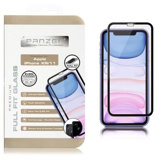 Panzer Premium Full-Fit - Skjermbeskyttelse For Mobiltelefon - Glass - Rammefarge Svart - For Apple Iphone 11, Xr