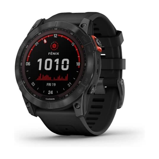 Garmin fenix 7X Solar - 51 mm - skifergrå - sportsur med bånd - silikon - svart - håndleddstørrelse: 127-210 mm - display 1.4" - 16 GB - Bluetooth, W