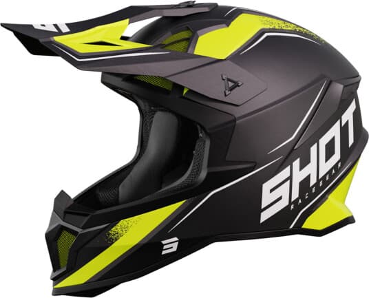 Shot Race Gear Crosshjelm Shot Lite Prism Svart-Neon-Gul