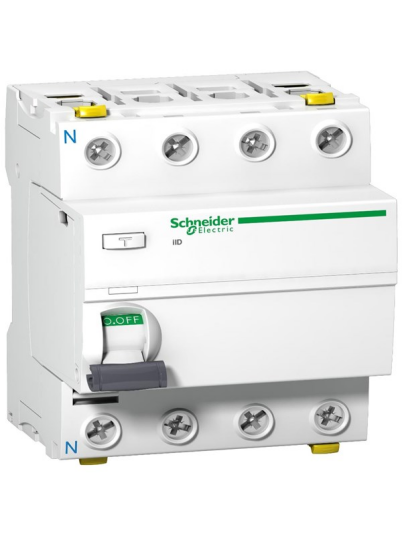 Schneider Electric Acti 9 iID Jordfeilbryter A, 4-polet 63 A, 300 mA, Stikkontakter & kabler