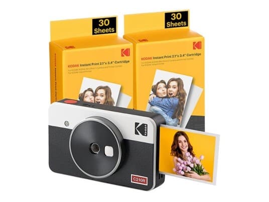 Kodak Mini Shot 2 Retro C210rw60 Portable Wireless Camera And Photo Bundle 2.1X3.4 White