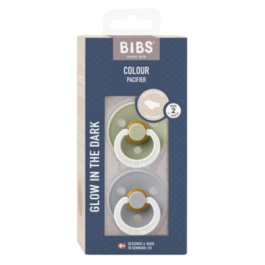 BIBS® BIBS nattsmokk Colour anatomisk smokk Sage & Cloud 6-18 måneder, 2 stk