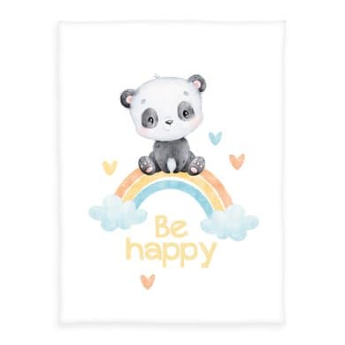 babybest® Microfiber Fluffy Teppe Rainbow Panda 75 x 100 cm