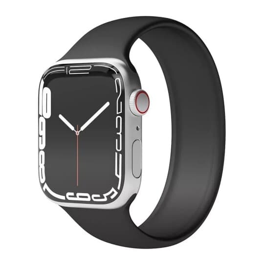 Vonmählen Solo Loop, Rem, Smartwatch, Svart, Apple, Apple Watch 42 Mm / 44 Mm / 45 Mm / 49 Mm, Silikon