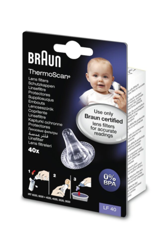 Braun Lf40 - Termometerlinsefilter - For Termometer (En Pakke 40) - For Braun Thermoscan Irt 4020  Thermoscan Exactemp Irt 4020