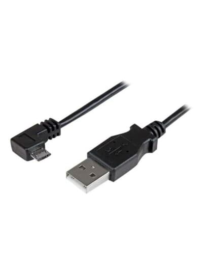 Startech.Com 2M 6 Ft Micro-Usb Charge-And-Sync Cable - Right-Angle Micro-Usb - M/M - Usb To Micro Usb Charging Cable - 24 Awg (Usbaub2mra) - Usb-Kabel - Micro-Usb Type B (Hann) Til Usb (Hann) - Usb 2.0 - 2 M - Høyrevinklet Kontakt, Formstøpt - Svart