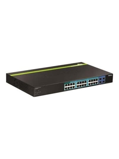 Trendnet Tpe Tpe-2840Ws 28-Port Gigabit Web Smart Poe+ Switch - Switch - Styrt - 4 X 10/100/1000 (Poe+) + 20 X 10/100/1000 (Poe) + 4 X Sfp - Stasjonær, Rackmonterbar - Poe+ (185 W) - Taa-Samsvar