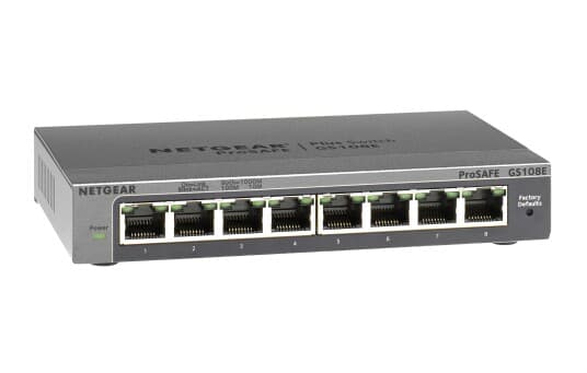 Netgear Plus Gs108ev3 - Switch - Ikke-Styrt - 8 X 10/100/1000 - Stasjonær, Veggmonterbar