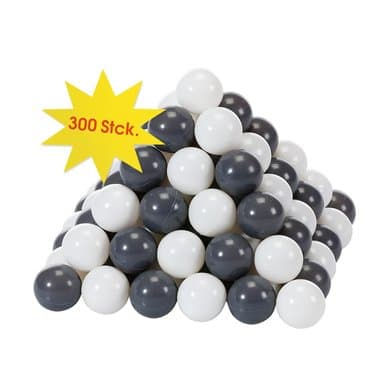 knorr® leker ballsett Ø 6 cm - 300 baller grå / krem